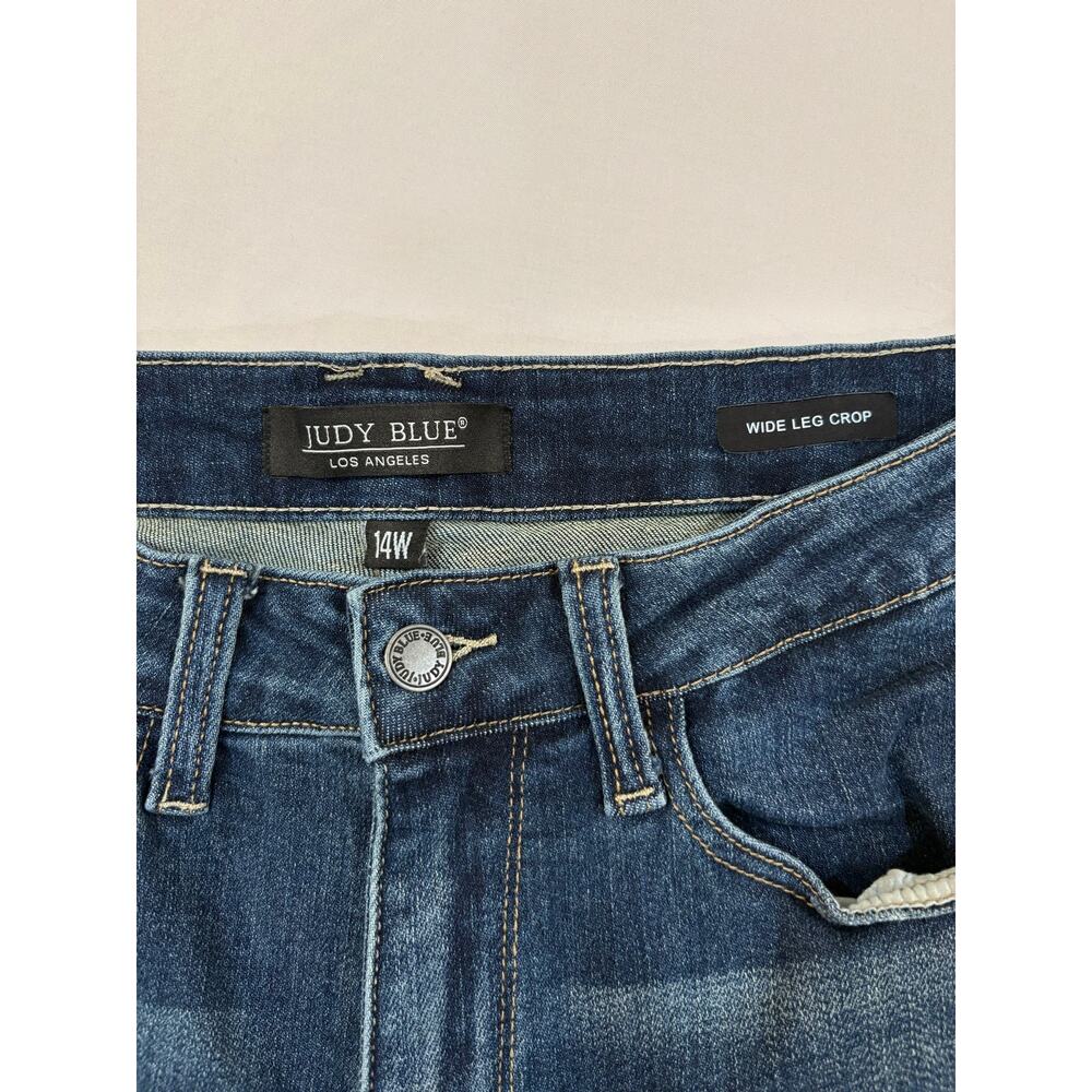 Judy Blue Wide Leg Crop Dark Denim Jeans Size 14W - Picture 4 of 8